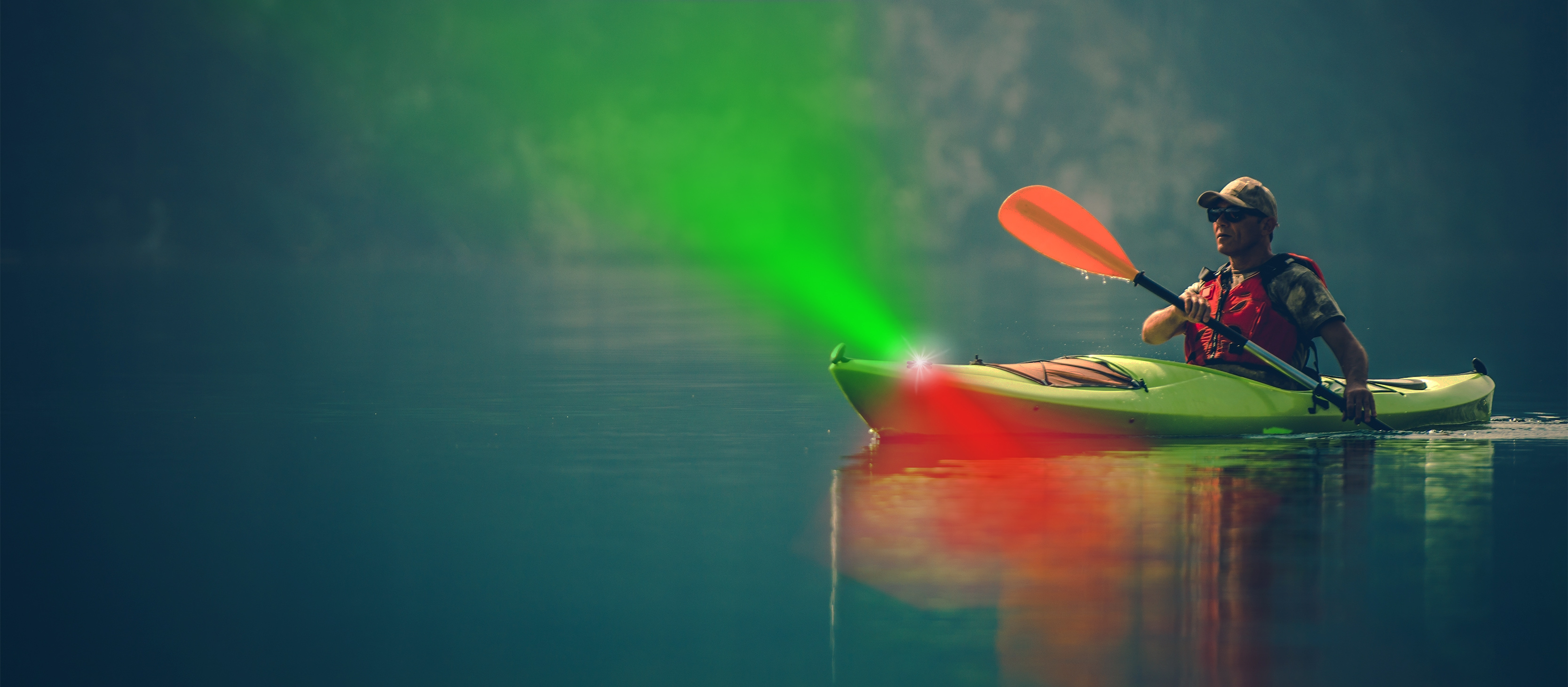 Kayak Light LED Rechargeable, Red/Green USCG